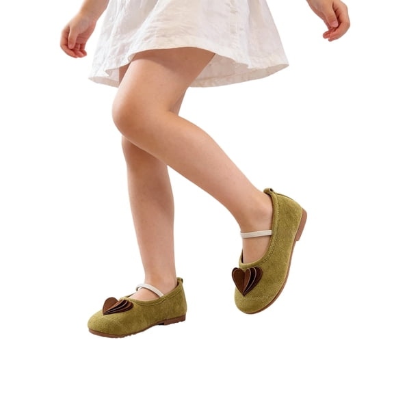 BOOMNY Girls Sandals Open Toe Flat Sandals for Kids Hook And Loop Straps Heart Casual Summer Shoes