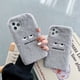 thumbnail image 2 of Bonita funda de piel de felpa de monstruo de dibujos animados para iphone, 11, 12, 13 Pro Max, 7, 8 Plus, X, XS, Max, XR, cálida, suave, a prueba de golpes, invierno Fivean unisex, 2 of 2