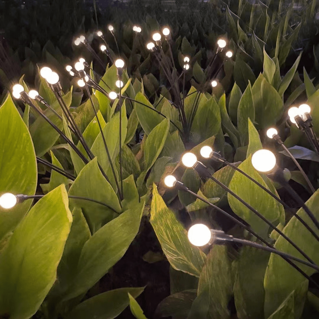 Solar Garden Lights - New Upgraded Solar Swaying Light, Sway by Wind, Solar Outdoor Lights, Yard Patio Pathway Decoration, High Flexibility Iron Wire & Heavy Bulb Base, Warm White(4 Pack)
