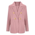 thumbnail image 6 of UDAUDU Women's Business Casual Blazer Double Breasted Long Sleeve Slim Fit Office Suit Jackets Work Outfits Pink 3XL, 6 of 7