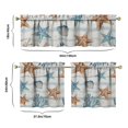 thumbnail image 6 of Kitchen Curtains 24 Inch Short - 3 Panel Set, Nautical Starfish Beach Seashell Mermaid Theme, Rod Pocket Window Curtain for Tropical Farmhouse, Easy Wash, 6 of 6