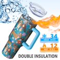 thumbnail image 5 of OBREWU Basset Hound Dog and Flower Tumbler with Handle and Lid,Basset Hound Dog and Flower 40oz Double Wall Vacuum Insulated Tumbler,Cups Gift for Women and Men, 5 of 7