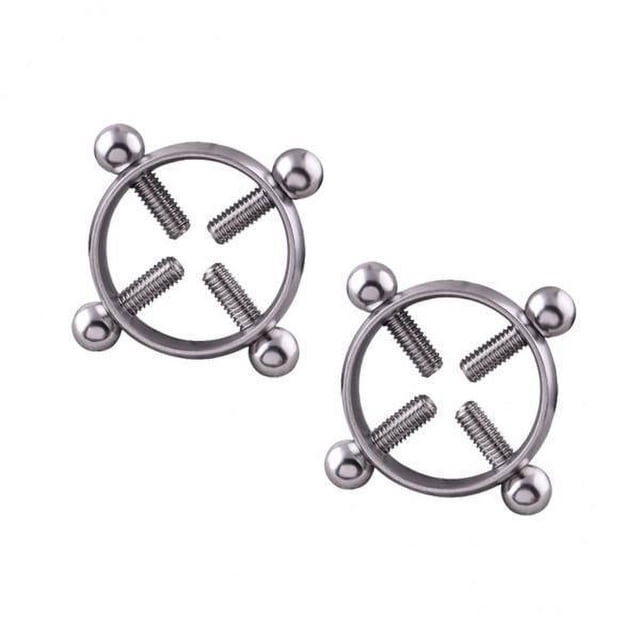 6x 1 Par de Anillos Circulares Ajustables con Tornillo Elegante, Dijes de Joyería para El Cuerpo, Acero Inoxidable, No