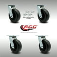 thumbnail image 2 of 6 Inch SS Polyolefin Swivel Caster Set with Ball Bearing and Swivel Lock SCC, 2 of 2