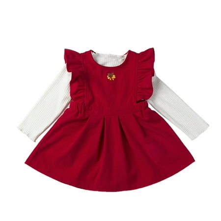 

Odeerbi Girls Christmas Dress Toddler Girls Clothes Corduroy Princess Dress Santa Claus Characters Dressed Up In Tulle Skirts Red 4-5 Years