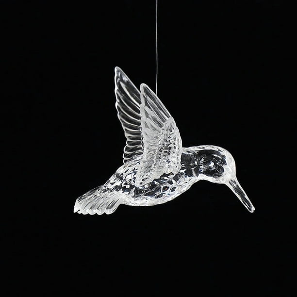 Colibrí Acrílico para Decoración de Bodas | Móvil de Cristal Transparente | Simbolismo Elegante para Aniversarios de Boda | Adorno Colgante (1 Unidad)