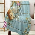 thumbnail image 4 of Flannel Fleece Light Weight Luxurious Super Soft Cozy Fuzzy Throw Blanket for Couch Chair All Seasons,Beach Theme Seashells 40"x50", 4 of 6
