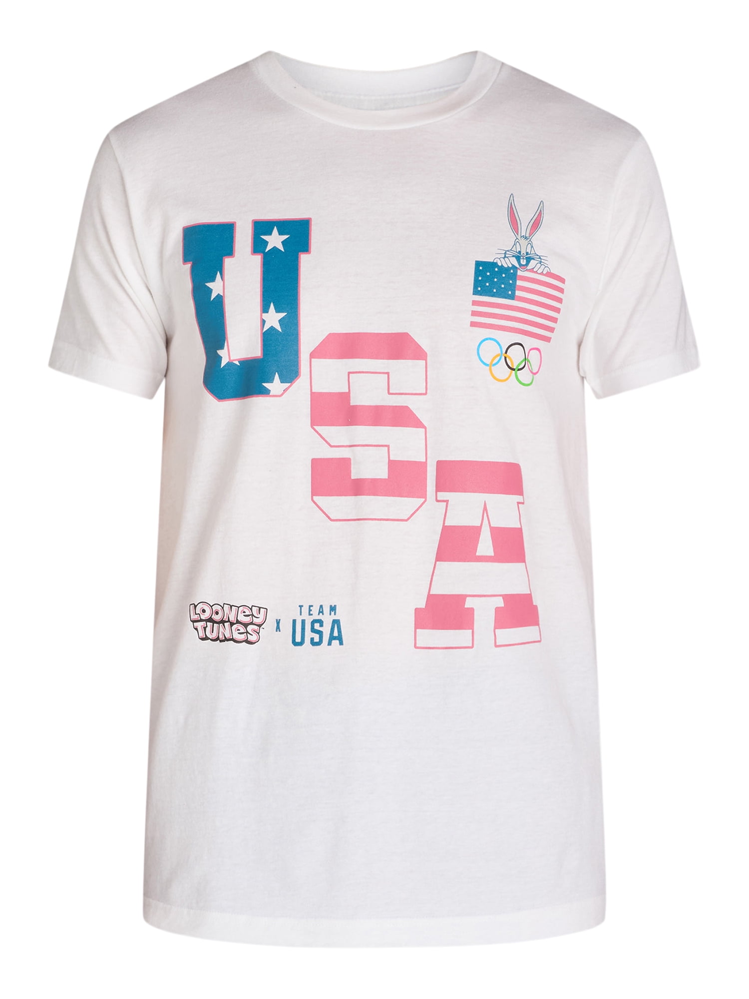 Looney Tunes x Team USA Olympics Men's and Big Men's Crewneck Fleece Pullover, Sizes S-3XL