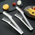 thumbnail image 2 of Ludlz Pasta Tong, Stainless Steel Food Tong Serving Tong, Spaghetti Tong Comb-shaped Food Tongs Multifunctional BBQ Salad Spaghetti Clip Kitchen Tool, 2 of 2