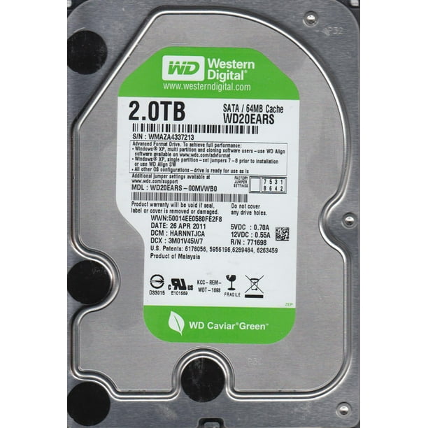 WD20EARS-00MVWB0, DCM HARNNTJCA, Western Digital 2TB SATA 3.5 Hard ...