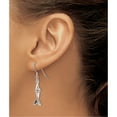 thumbnail image 4 of Sterling Silver Cross Ichthus Dangle Earrings (46 X 17) Made In India qe4791, 4 of 6