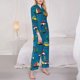 thumbnail image 3 of Balery Transportations with Buildings Conjunto de Pijama con Estampado para Mujer, Conjunto de Dos Piezas con Manga Larga, Ropa de Dormir Suave con Bolsillos, Pijamas Cómodos-XX-Large, 3 of 7