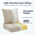 thumbnail image 2 of 24 x 24 in Outdoor Olefin Patio Cushion Set with Back Pillows, 6 in Thick, Water-Resistant, Set of 3, Beige, 2 of 8