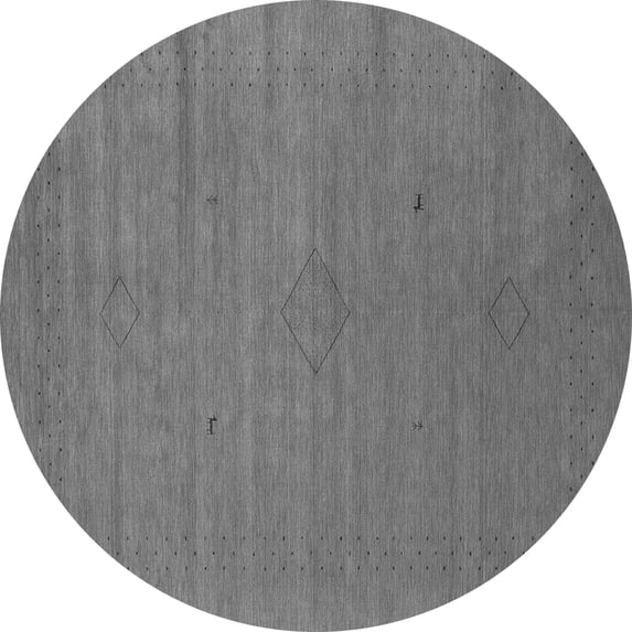 Ahgly Company Indoor Round Abstract Gray Contemporary Area Rugs, 4' Round