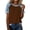 Brown, variant on Summer Tops for Women Casual Short Sleeve Round Neck Patchwork Blouse Shirt, White XL