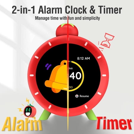 Alarm Clock For Bedrooms Colorful Display 7-day 4 Alarms Visual Timer With White Noise Digital Loud Heavy Sleepers Christmas Birthday Gifts