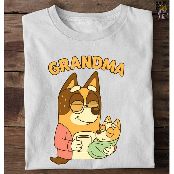 Bluey Grandma Shirt, Cute Cartoon Grandma Tee, Bluey Inspired Gift Shirt, Grandmother Character T-Shirt, Grandma Dog Shirt