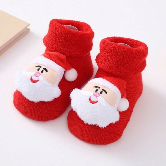 Wancir Baby Booties Cozy Fleece Slippers Soft Baby Shoes With Gripper Soles, Winter Warm Infant Newborn Crib Sock Shoes First Walkers