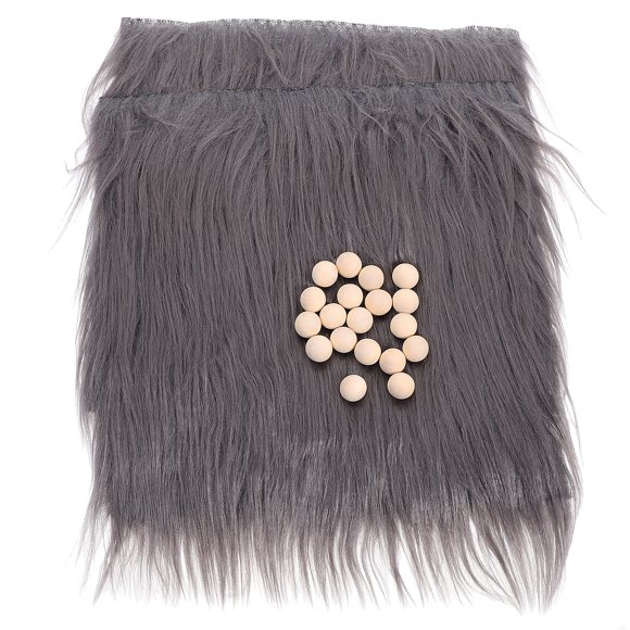 KAKOWELY 1 Set Faux Fur Square Fabric and Wooden Balls Kit for Crafts Sewing DIY Gnome Dolls,9.84X"X9.84"X0.2"