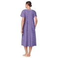 thumbnail image 3 of Aria Women's 100% Cotton Raglan Sleeve Smocked Neck Sleepwear 46" Gown, Sizes XS-5X, 3 of 6