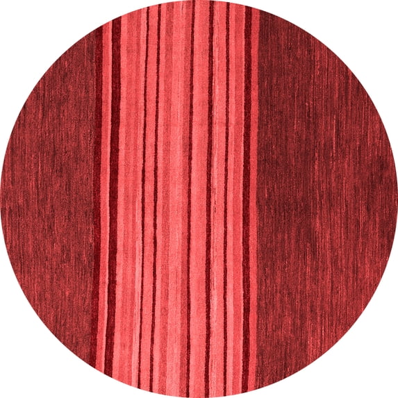 Ahgly Company Indoor Round Abstract Red Modern Area Rugs, 4' Round