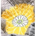 thumbnail image 6 of White & Yellow Sunflower Hypoallergenic Polyester Microfiber 3 piece Quilt Set Bedroom Quilt Bedding Full/Queen Size Gray, 6 of 8
