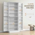 thumbnail image 4 of Spaco 65" Kitchen Cabinet, Kitchen Pantry Cabinet with 4 Doors and 16 Door Shelves, Storage Cabinet for Indoor as Dining Room, White, 4 of 11