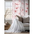 thumbnail image 4 of Sheer Curtains 72 Inches Long, Pink Flower Semi Sheer Curtains Light Filtering Window Treatment, Watercolor Floral Botanical Line Drawing Print Privacy Voile Drapes for Living Room 52x72 Inch, 4 of 7