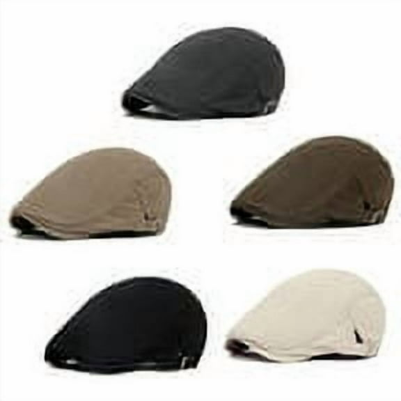 Cheers.US Solid Cotton Gatsby Cap Mens Ivy Hat Golf Driving Summer Sun Flat Cabbie Newsboy