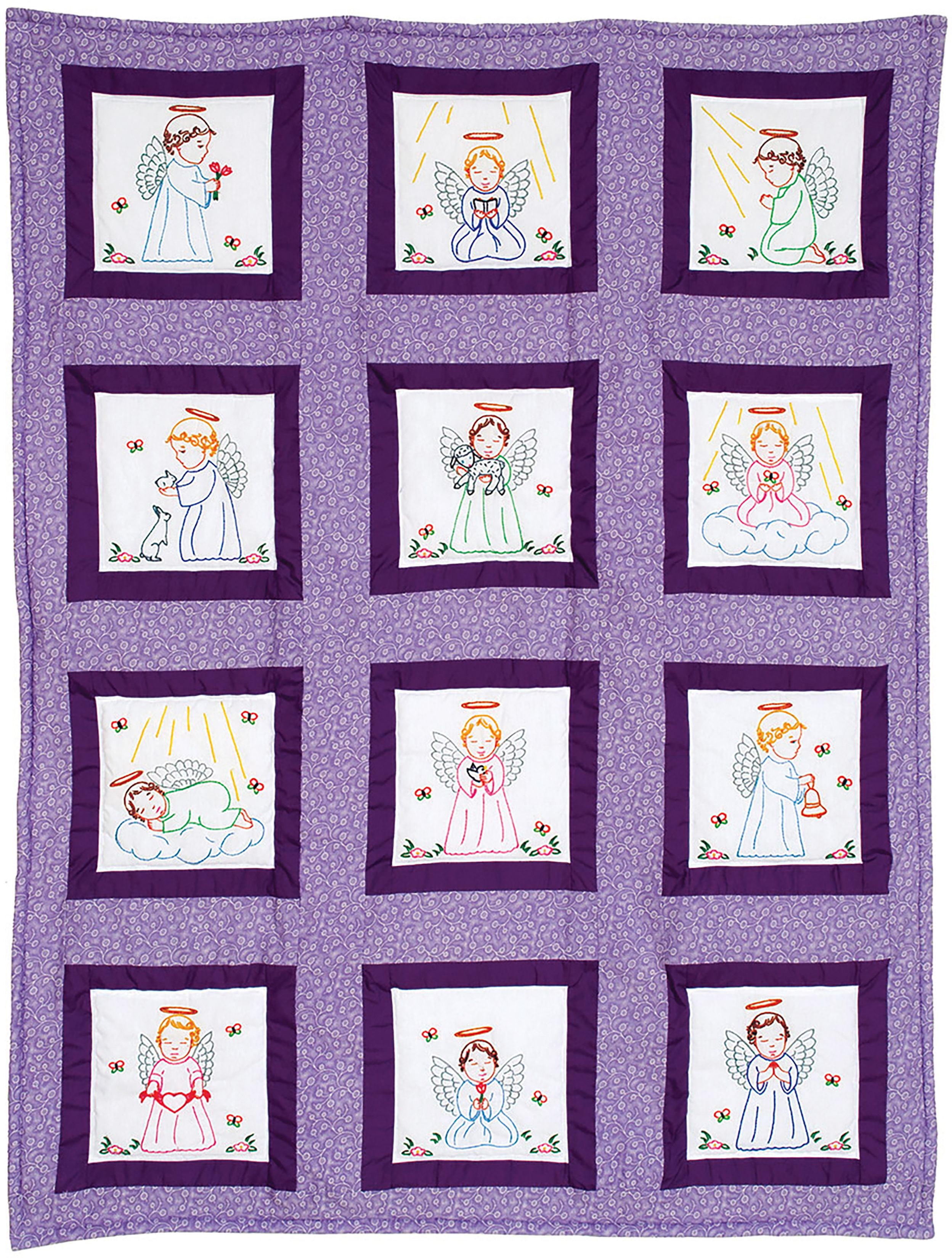 Jack Dempsey Quilt Blocks | 9x9 Zoll | 12 Stück/Packung | Eule Auf Ast Design | Bastelbedarf