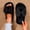 Black, variant on Women Fluffy Faux Fur Glitter Bow Square Open Toe Slide Slippers White 6.5-7