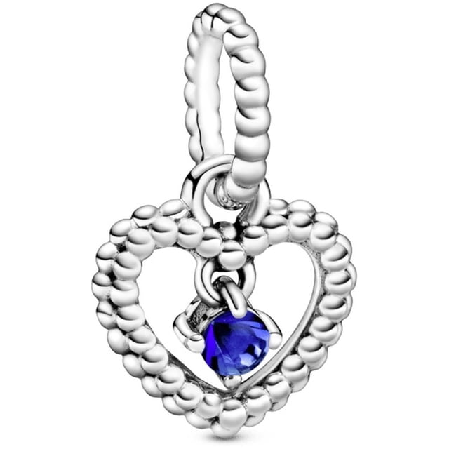 Charm Pandora Colgante Corazón De Abalorio Azul Mar 798854C12 | Joyería De Lujo Para Mujer | Ideal Para Regalo Elegante | Compatible Con Charms Pandora