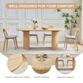 thumbnail image 6 of Weselon 70.8" Oval Wood Dining Table for 4-6, Modern Farmhouse Kitchen Table for Dining Room with Semi-Circular Legs, Natural, 6 of 9