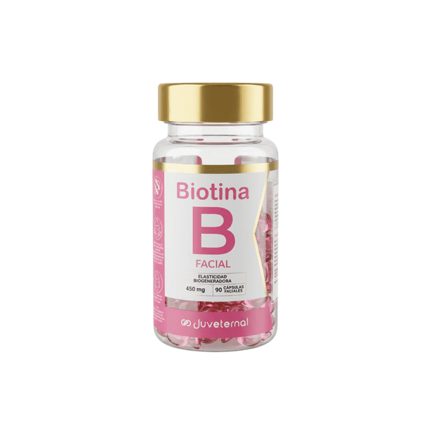 JUVETERNAL Cápsulas Faciales de Biotina 90 cápsulas Twist-Off Nutre, Hidrata y Fortalece tu Piel
