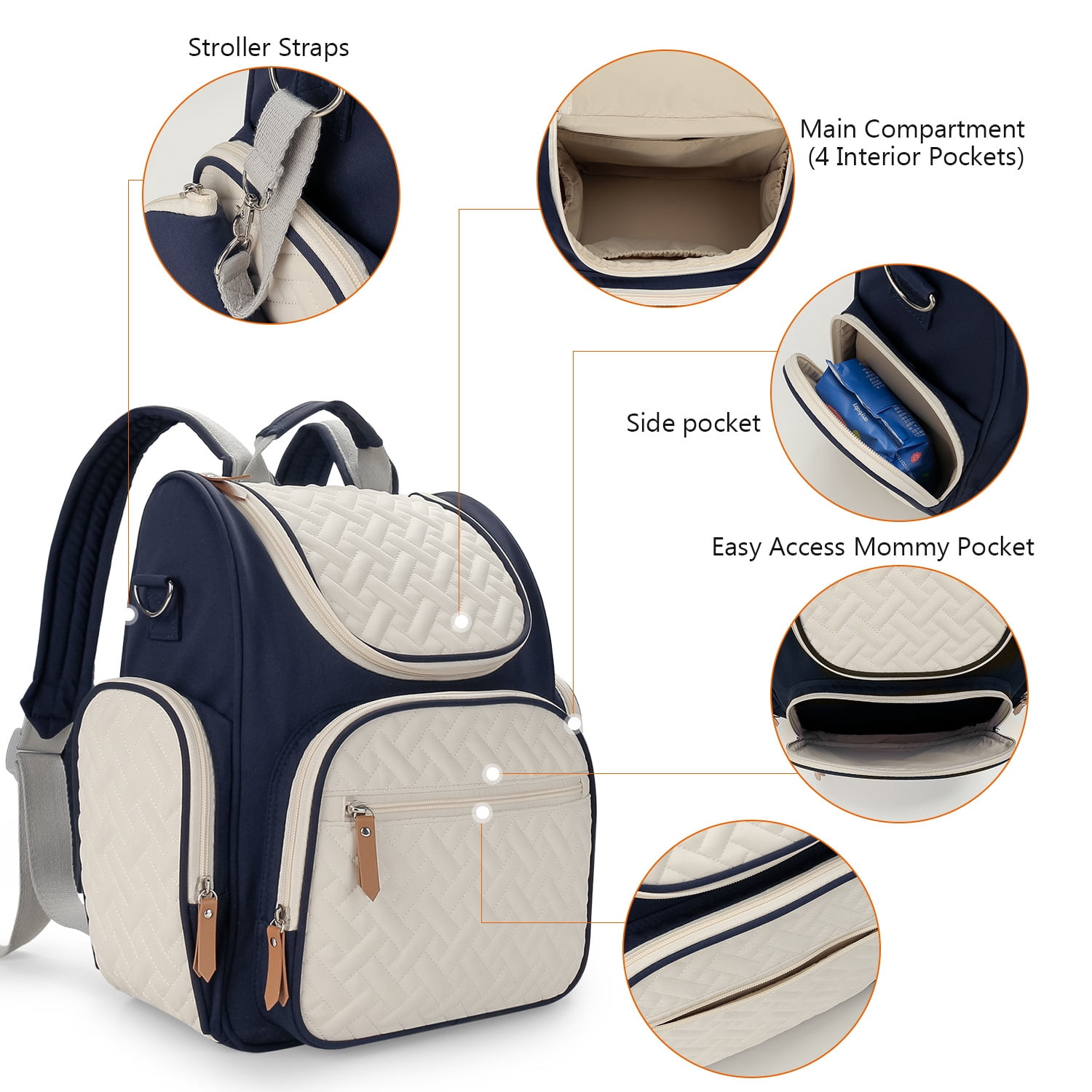 Mommy Bag, Maternal Child Bag, Outdoor Lightweight Handbag, Large-Capacity Backpack for Baby, Diaper Baby Bottle Storage Bag ﻿(Black)