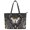 Butterfly Pattern, variant on Uourmeti Skulls with Red Roses & Thorn Vines Pattern Large Capacity Tote Bag, PU Leather Saddle Handbag Zippered Top Handle Purse for Workout Dating
