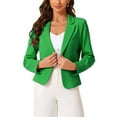 thumbnail image 1 of Blazer de Negocios INSPIRE CHIC para Mujeres, Chaquetas de Traje Casual Elegante de Oficina, Abierto Frontal, Talla XL, Verde Hierba, 1 of 6