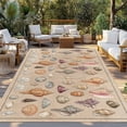 thumbnail image 2 of Retro Ocean Outdoor Rug for Patio/Deck/Porch, Non-Slip Large Area Rug 5 x 7 Ft, Brown Coastal Shells Conch Underwater Indoor Outdoor Rugs Washable Area Rugs, Reversible Camping Rug Carpet Runner, 2 of 8