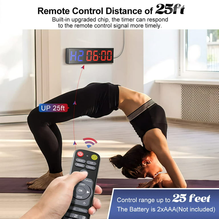 Seesii Gym Timer, Interval Timer with Ultra-Clear LED, Crossfit