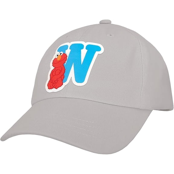 Sesame Street Elmo & Abby Kids Toddler Cap with Initial, Toddler Boys Hat, Youth Girl Baseball Cap, Cute Toddler Baseball Cap