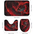 thumbnail image 3 of 4Pcs Classic Dragon Shower Curtain Sets, Mythological Animals Fire Red Creature Bathroom Set with Shower Curtain, Toilet Lid Rug, Non-Slip Rugs and Bath Mat Decor, 3 of 8