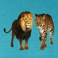 thumbnail image 2 of Wild Bobby, Wild African Lion and Cheetah, Animal Lover, Front and Back Garment-Dyed Short Sleeve Tees, Blue Lagoon, Small, 2 of 3