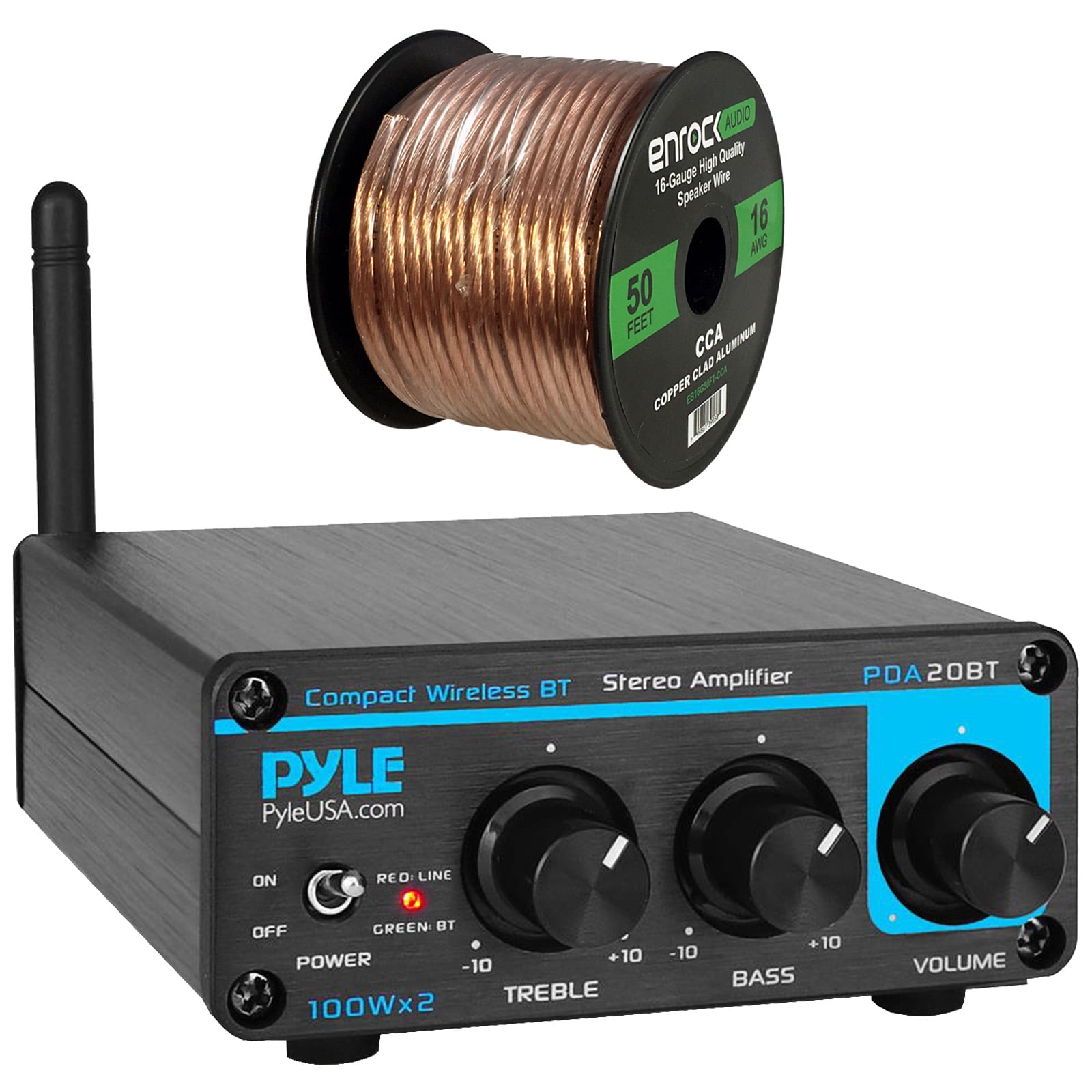 Pyle Blue Series 200 Watt Max Power Desktop Bluetooth Audio Compact