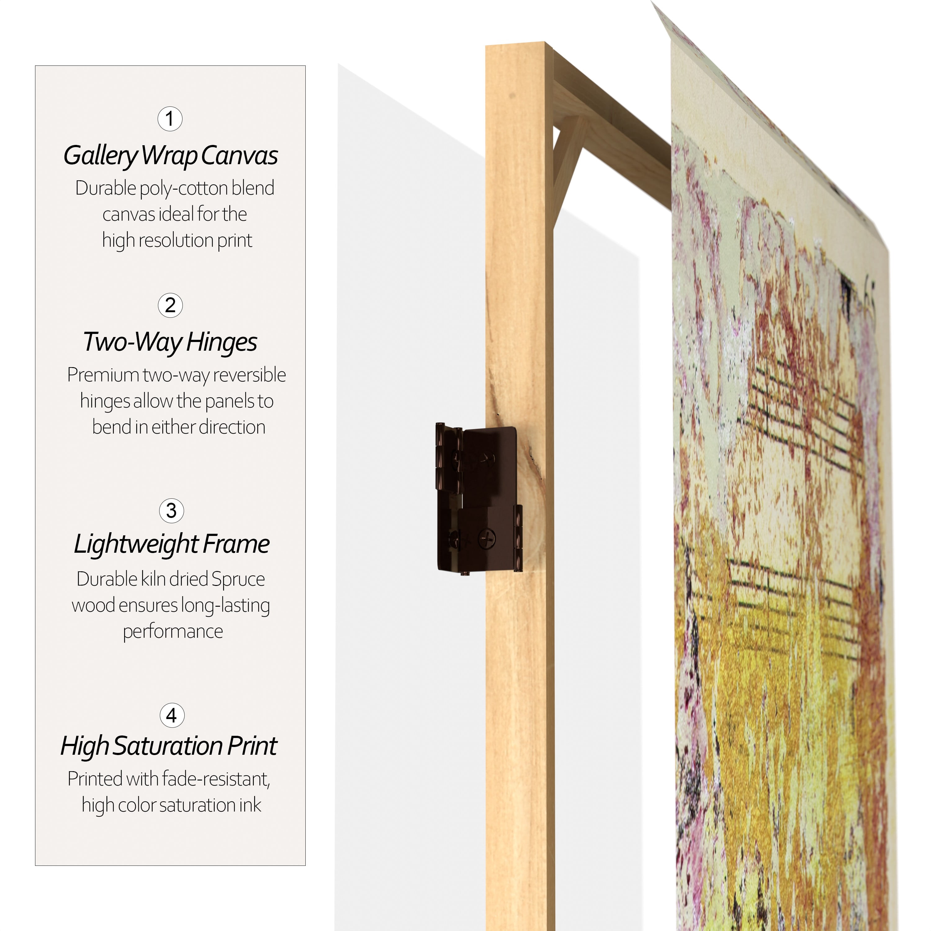 Oriental Furniture 6 ft. Tall Bebop Canvas Room Divider - 3 Panel