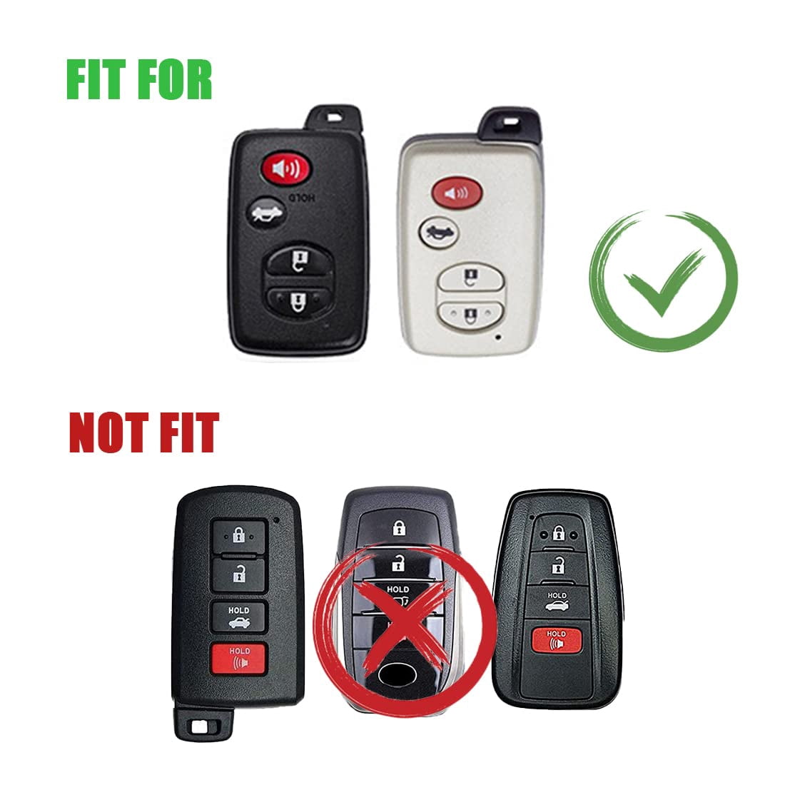 Zinc Alloy Smart Key Fob Case Cover Protector Shell Fit for Toyota Avalon Camry Corolla Highlander Prius RAV4 Venza