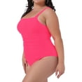 thumbnail image 2 of DARING DIVA Women's Plus Size Ruched Bathing Suit Swimwear 2X Watermelon Red, 2 of 6