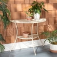 thumbnail image 2 of SAFAVIEH Genson Outdoor Patio Semi Circle End Table, Pearl White, 2 of 12