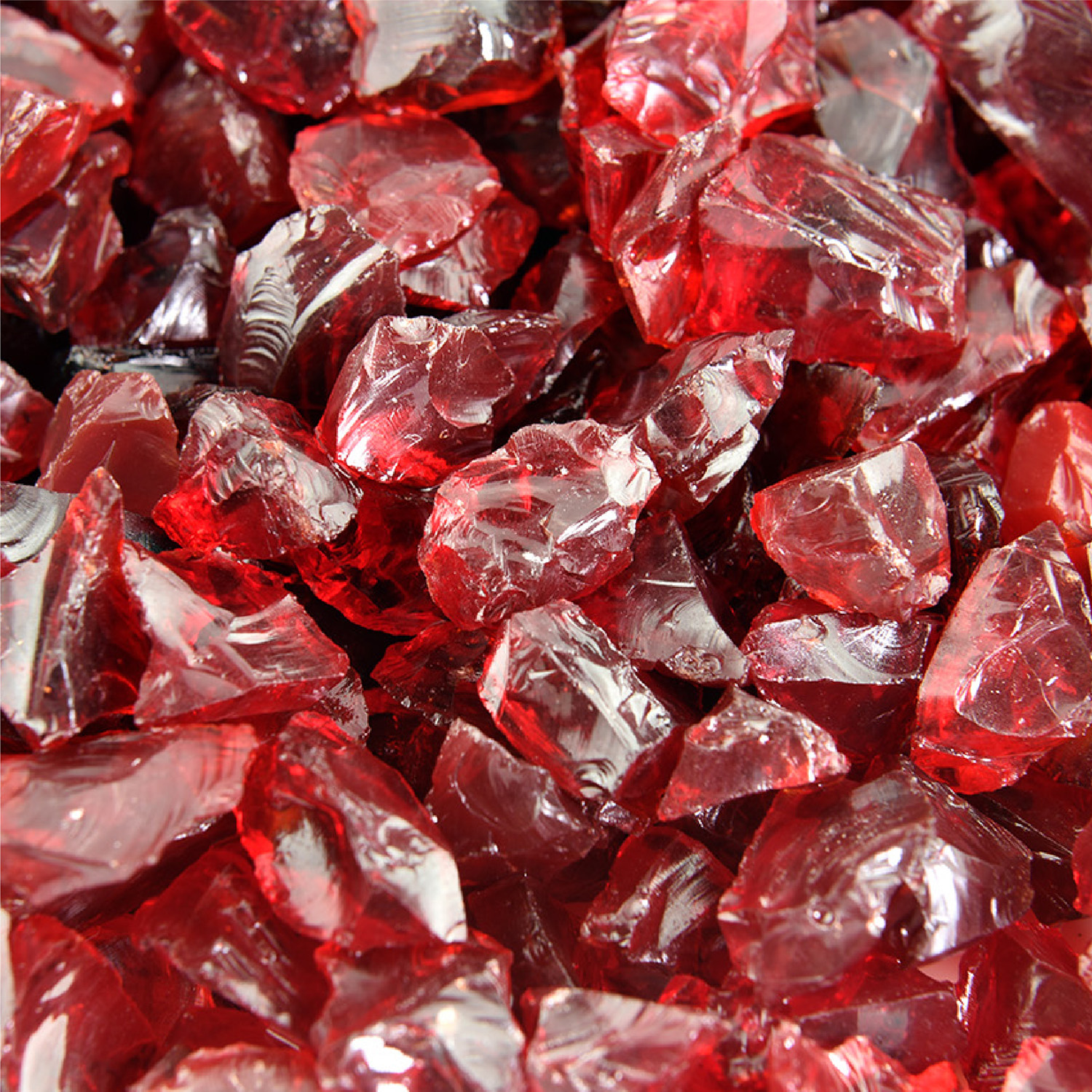 Red Fire Glass | Burgundy Rose, Crushed Fire Glass, 1/2