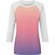 thumbnail image 4 of Camisas de Manga Corta para las Mujeres, 3/4 Manga Color Sólido Gradiente Impreso Cuello Redondo Casual Top Hecho de Tejido Súper Suave, Blusas de Manga Corta para las Mujeres, 4 of 5