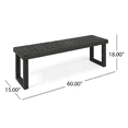 thumbnail image 3 of Tcbosik 60" Acacia Wood Outdoor Bench, Backless Dining Bench, Outside Seating for Entryway, Deck, Poolside, Yard & Porch, Dark Grey, 3 of 7